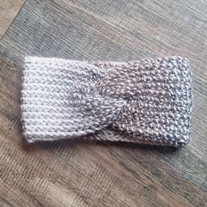 Handmade Knit Twist Neutral Browns/Cream Headband